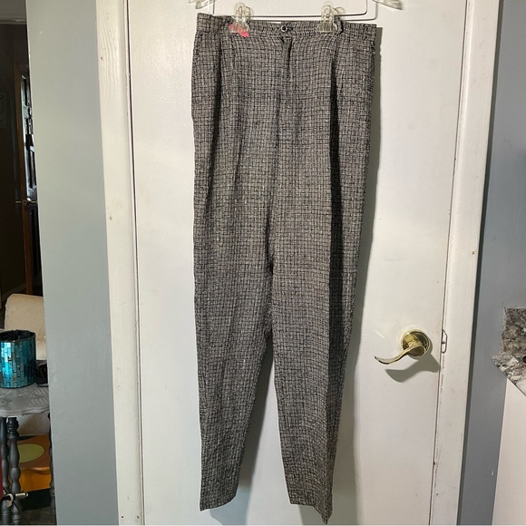 Windridge Cheryl Nash Vintage SILK tweed b&w Pants Suit SZ 12 - Picture 10 of 16